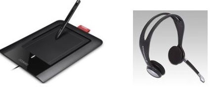 オンライン家庭教師eゼミくんペンタブレットとヘッドマイク